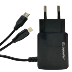 CARGADOR ECOPOWER EP-7057 1-USB/T-C/2.0A/IPHONE